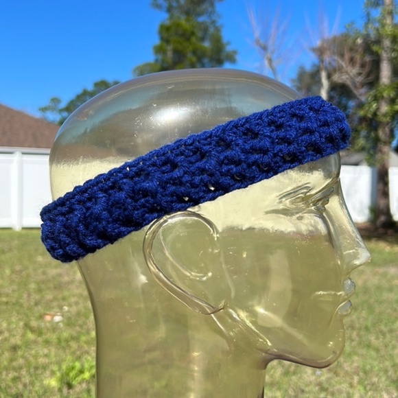 New hand crafted blue headband - Picture 1 of 7